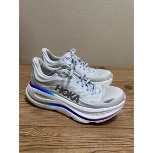 HOKA ONE ONE Bondi 9 Running Shoes 8 White Max Cushion Road Trainers No Insoles